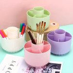 1PC Multifunctional Rotating Pen Holder Makeup Pen Storage Box Desktop Stationery Storage Box Dormitory Desk Storage Office Pen