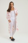 Ellery Rose Print Flannel Button Down Winter Sleep Shirt Dress