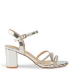 Silver Strappy Ankle Tie Sandal