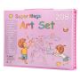 208 Piece Deluxe Art Set Stationery Set Coloring Kit With Trifold Easel - Pink