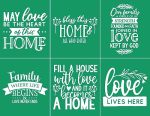 Dgaga Bless This Home Silk Screen Stencils - Family Reusable Self Adhesive Love Mesh Transfers & Welcome Stencils For Painting O
