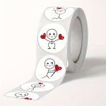 500PCS ROLL Cartoon Stickman Love Sticker Decoration Holiday Teacher Reward Decorative Sticker Handmade Sealing Sticker Holiday