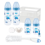 Nuk First Choice Plus Temperature Control 4 Bottle Crate Starter Standard - Tractor