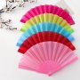 Pure Pigment Color Folding Fan Plastic Chinese Style Folding Fan Colorful Decoration Dance Clothing Accessory