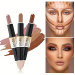 Double-ended Concealer Pen Contour Stick Dual-purpose Highlighter Stick Nose Shadow Contouring Face Covering Acne Marks Dark Cir