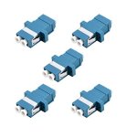 Yienfbev Lc Fiber Optic Adapter - Lc To Lc Duplex Singlemode Coupler - 5 Pack - Blue