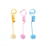 3 Cat Toy Spring Rubber Rabbit Fur Balls With Stretchable Elastic String