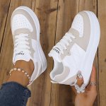 Women's Platform Sneakers Casual Lace Up Outdoor Shoes Comfortable Low Top Sport Shoes
