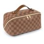 Bayankala Leather Travel Makeup Bag Large Capacity Cosmetic Bag For Women Waterproof Portable Pouch With Divider Toiletry Organizer With Handle 10