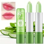 Aloe Vera Color Changing Lipstick Long Lasting Moisturizing Temperature Color Changing Aloe Vera Lip Gloss Lip Balm Green Lipsti