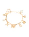Goldair Gold Cross & Butterfly Charm Bracelet