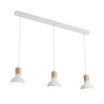 Ashleigh Metal And Wood Pendant Light White