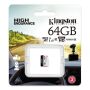 Kingston 64GB Microsdxc Endurance 95R/30W C10 A1 Uhs-i Card Only