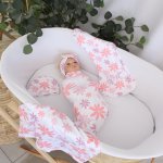 Wrap Set Swaddle Set Daisy Pink And Purple Pastel
