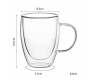 Heartdeco Double Wall Insulated Glass Mugs 310ML - Set Of 6