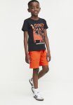 PoP Candy Dino Print & Short Set - Black & Orange