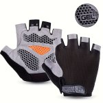 1 Pair Half Finger Cycling Gloves For Men And Women Mountain Bike Gloves With Foam Pad Shockproof Anti-slip Breathable And Suita
