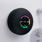 Exclusive Us Design Patent LED Shower Speaker With Suction Grip: USB Charging 400MAH Battery Button Control IPX-4 Waterproof Sui