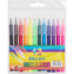 Multicoloured Brush Markers 12-PACK
