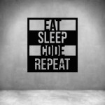 Eat Sleep Code Repeat - Rust Coat L 600 X H 580MM