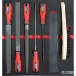 Kennedy Engineers File Set 7 Pieces With 2 3 Width Foam Tool Control Inlay For Tool Roller Cabinets