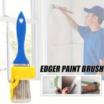 2-IN-1 Precision Edge Painting Brush Set With Color Separation Guide - Durable Plastic Handle Multi-use Diy Tool For Walls Trim