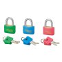 Padlock Brass Body Steel Shackle Color 30MM 3PC Thirard
