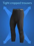 Men's Solid 3 4 Length Compression Shorts Athletic High Stretch Base Layer Sportswear For Sports Gym Running Riding Outdoor Indo