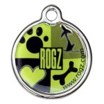 Rogz Id Tagz Large 31mm Metal Tag - Lime Juice