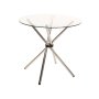 - Catthy 80CM Round Glass Top Dining Table