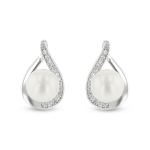 Sterling Silver & Freshwater Pearl Droplet Stud Earrings