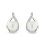Sterling Silver & Freshwater Pearl Droplet Stud Earrings