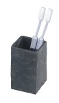 Wenko 17920100 Toothbrush Tumbler Slate Rock - Stone-look Polyresin 2.5 X 4.1 X 2.5 Inch Anthracite