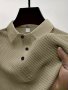 Men's Solid Golf Shirt Casual Short Sleeve Lapel Shirt For Summer Outdoor