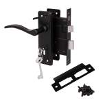 Tanaro Essential 3LEVER Decorative Lockset For Internal Doors Modern Black Handles