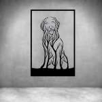 Golden Retriever Tree Art - Grey L 750 X H 1000MM