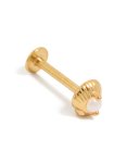 Goldair Gold Plated Surgical Steel Pearl Shell Single Flat Back Stud