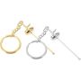 Metal Fencing Keychain Wear-resistant Decorative Bag Pendant In Gold 2PCS