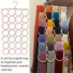 12 LAPS 28 Laps Multi-functional Scarf Rack Household Use Space Saving Hanging Wardrobe Holder