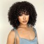 Short Curly Wig High Temperature Synthetic Fiber Voluminous Afro Hair Style Multiple Colors