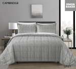 Simon Baker Chenille Jacquard Comforter Cambridge - Grey Various Sizes - Queen - 250CM X 250CM + 2 Pillowcases 50CM X 70CM + 5CM