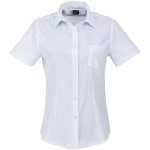 Ladies Short Sleeve Huntington Shirt White Light Blue