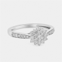 Sterling Silver 0.4CT Lab Grown Diamond Starburst Cluster Ring