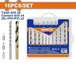 16 Piece Drill Bit And Screwdriver Bit Set WKS4165