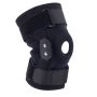 Adjustable Knee Support Brace Aluminium Hinge Open Patella Black One Size