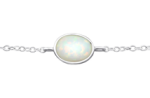 C598-C31554 - 925 Sterling Silver Fire And Snow Opal Bracelet