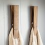 Extra-Large Polished Wood Towel Rack With Hooks - Perfect For Modern Farmhouse Bathroom & Laundry Room Decor
