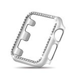 Kd Cover With Bling Crystal Diamonds PC Protective Frame 38MM Apple Watch Silver