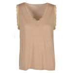 LaCie Lace Trim Lurex Vest - Peach Free