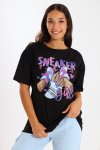 Ladies Printed Slogan Maxi T-shirts